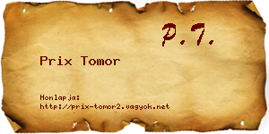 Prix Tomor névjegykártya